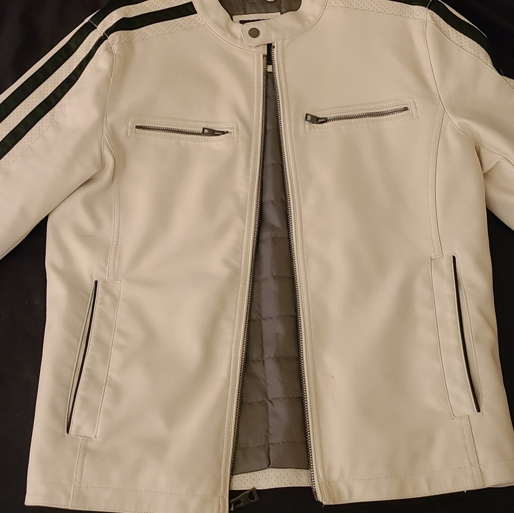 White Guess Leather Jacket